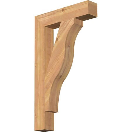 Ekena Millwork Funston Block Smooth Bracket, Western Red Cedar, 3 1/2"W x 18"D x 30"H BKT04X18X30FST05SWR